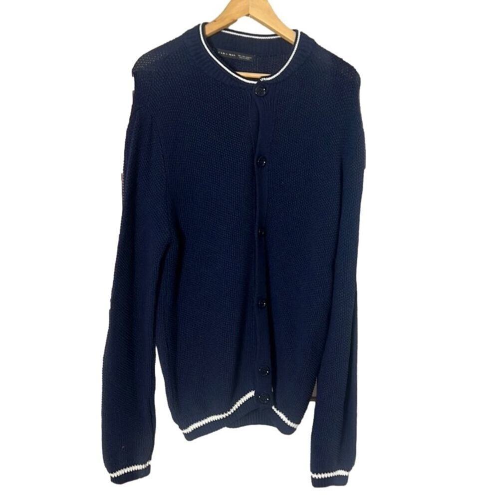 ZARA MAN KNIT CARDIGAN SWEATER BUTTON‎ DOWN SIZE L